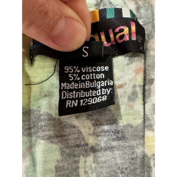 Women's Small Desigual Make Something Good Colorful Boho Abstract Dress - Picture 4 of 9